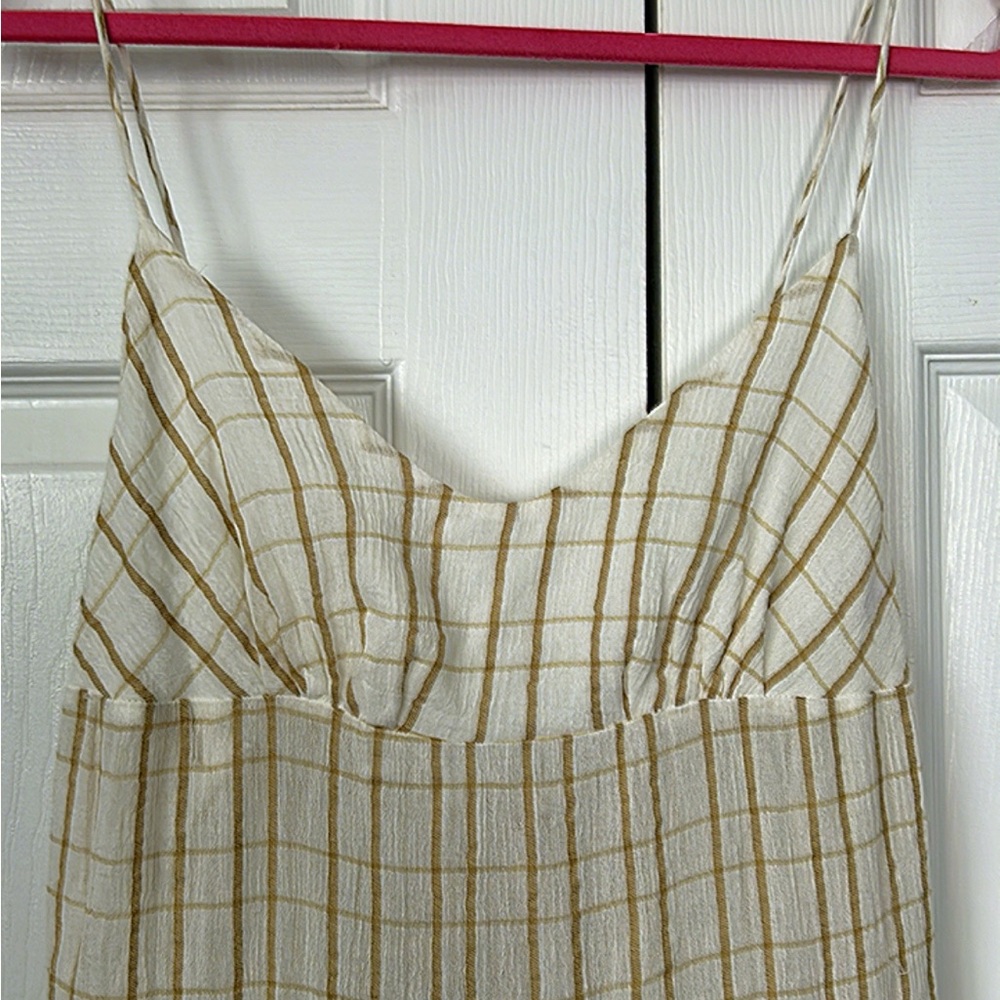 Free people Marigold Check Print Midi Dress
